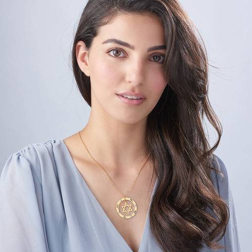 Star of David Necklace with Birthstones in Gold Plating-2 Star of David Necklace with Birthstones in Gold Plating-2 product photo