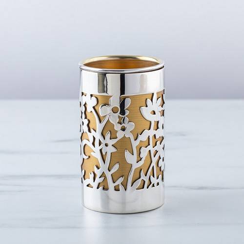 Cut-Out Floral Design Kiddush Cup by Bier Judaica-3 product photo