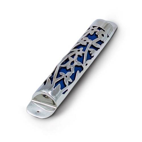 Mezuzah Case  with Cut-Out Floral Design by Bier Judaica-2 product photo