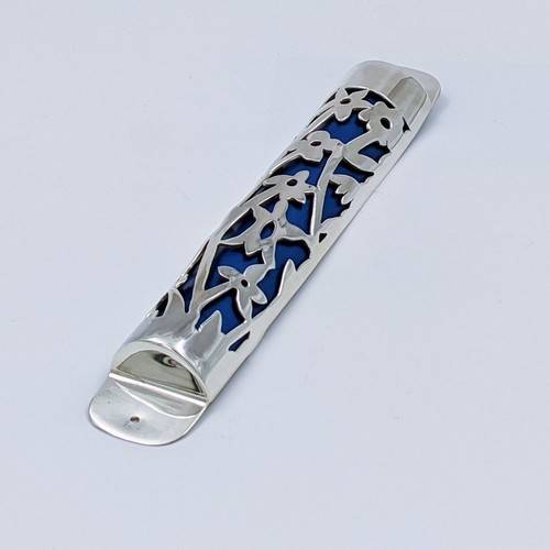 Mezuzah Case  with Cut-Out Floral Design by Bier Judaica-1 product photo