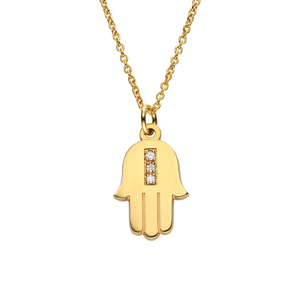 Mini Pave Diamond Hamsa in Gold Plating-1 Mini Pave Diamond Hamsa in Gold Plating-1 product photo