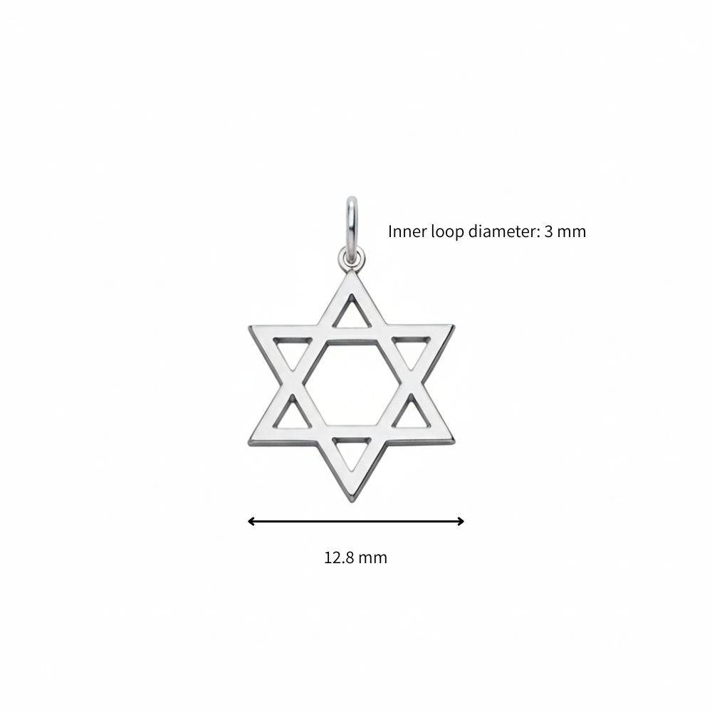 14K Solid White Gold Star of David Pendant-1 product photo