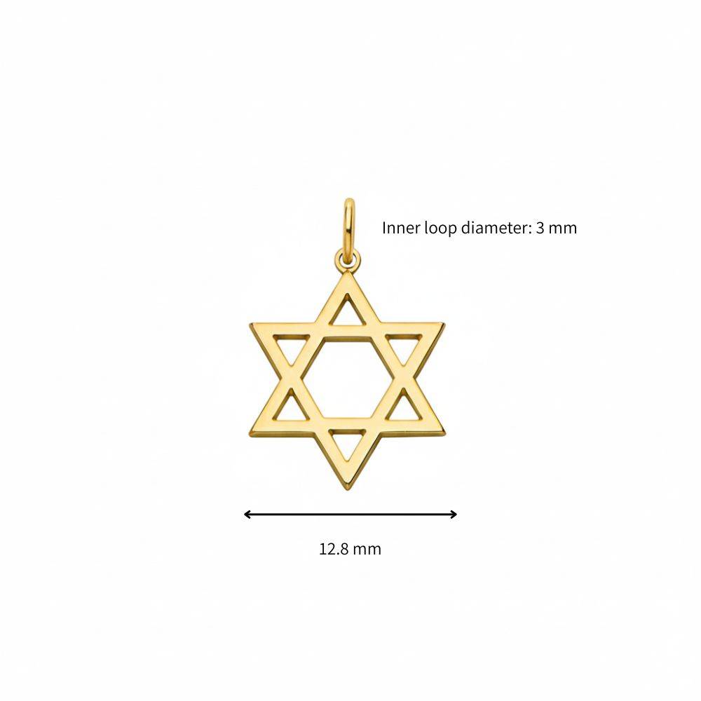 14K Solid Yellow Gold Star of David Pendant-1 product photo