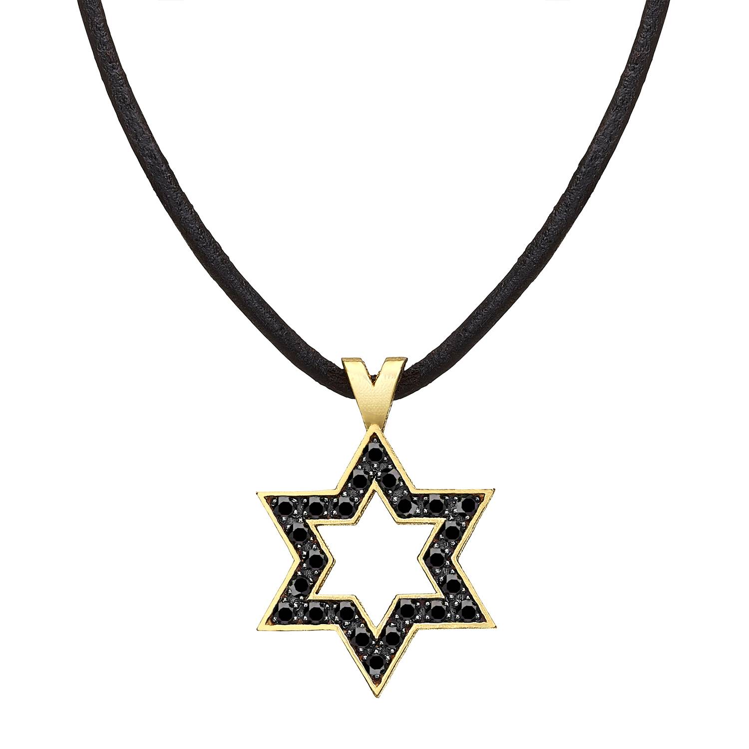 Black Diamonds Star of David - 14k Yellow Gold-3 Black Diamonds Star of David - 14k Yellow Gold-3 product photo