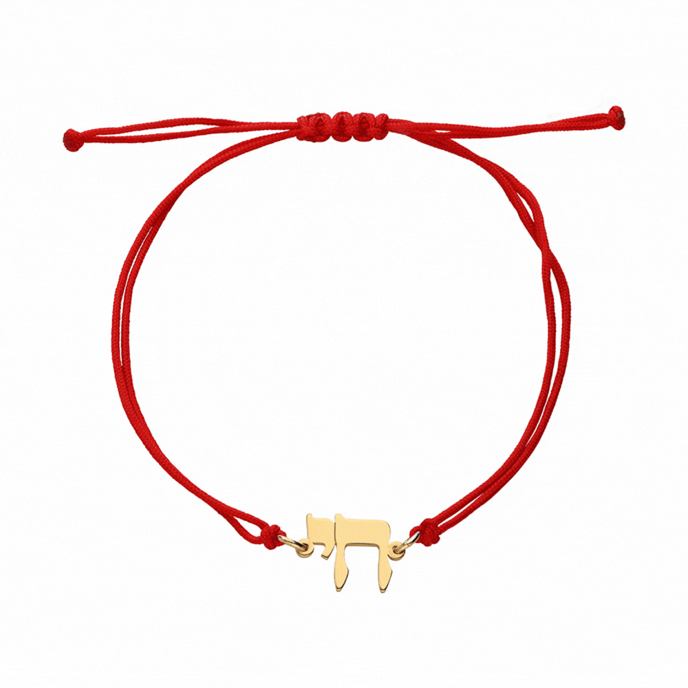 Chai String Bracelet in 18K Gold Plating-4 product photo