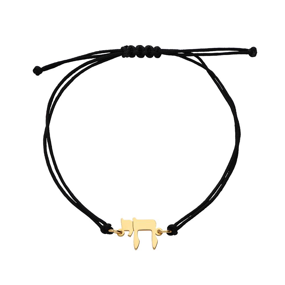 Chai String Bracelet in 18K Gold Plating-3 product photo