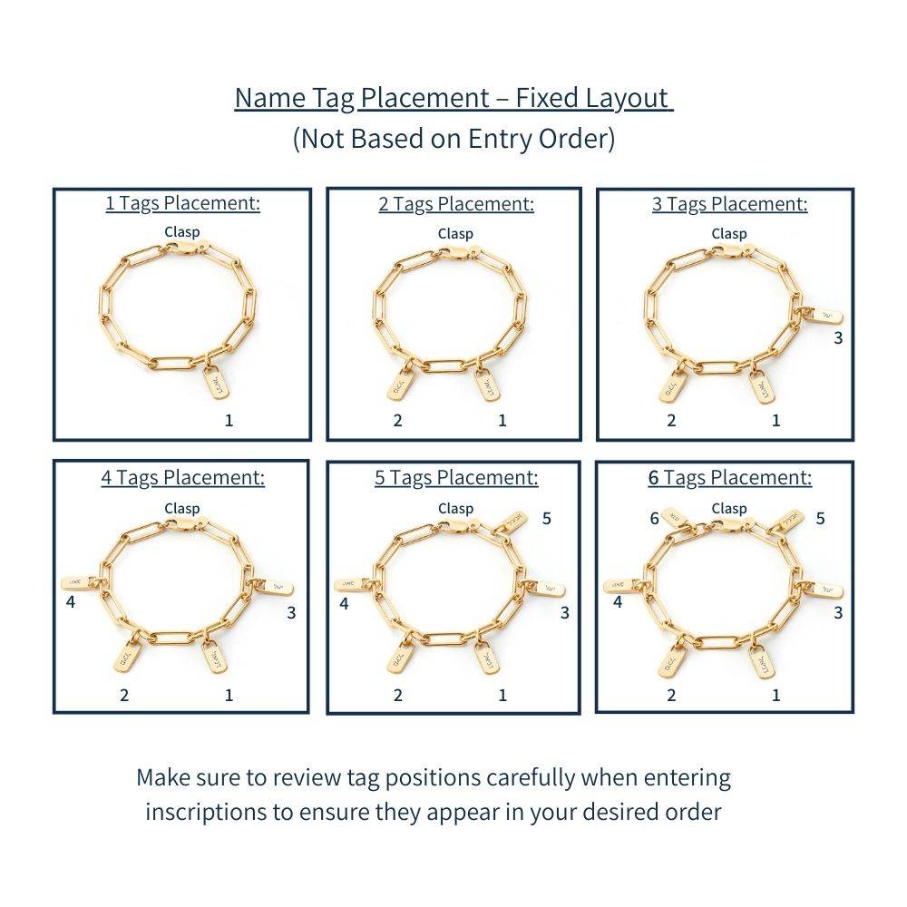 Custom Tags Hebrew Link Bracelet in Gold Vermeil-1 product photo