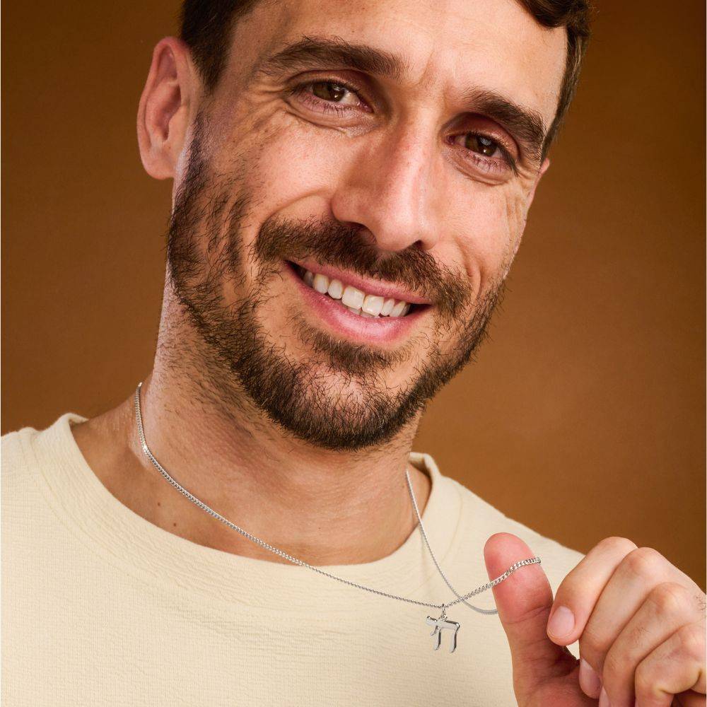 Classic Chai Necklace for Men in Sterling Silver-2 Classic Chai Necklace for Men in Sterling Silver-2 product photo