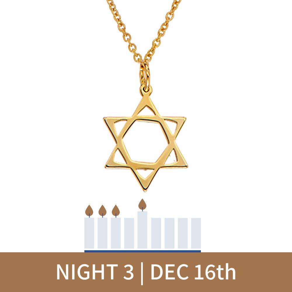Classic Star Of David Necklace in 18K Gold Plating-4 Classic Star Of David Necklace in 18K Gold Plating-4 product photo