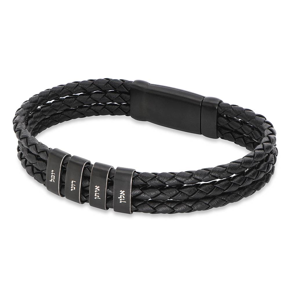 Dad's Hebrew Names Bracelet in Stainless Steel-4 product photo