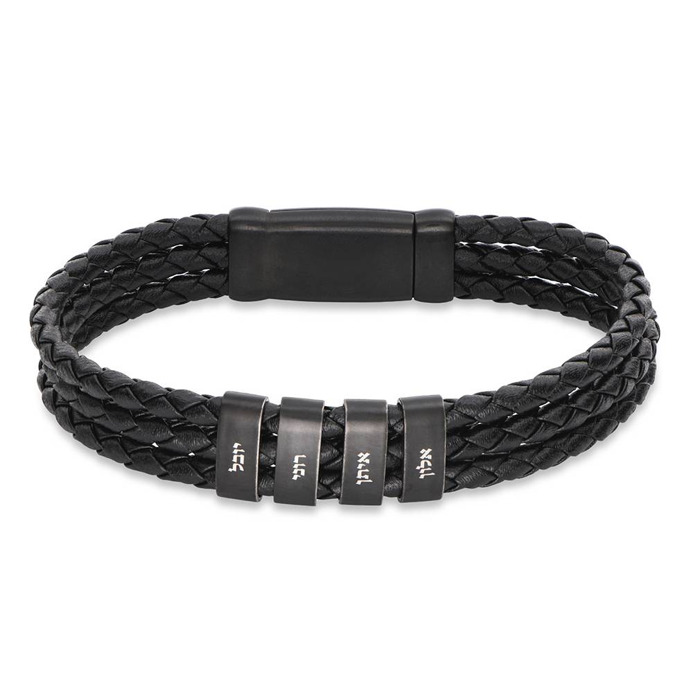 Dad's Hebrew Names Bracelet in Stainless Steel-3 product photo