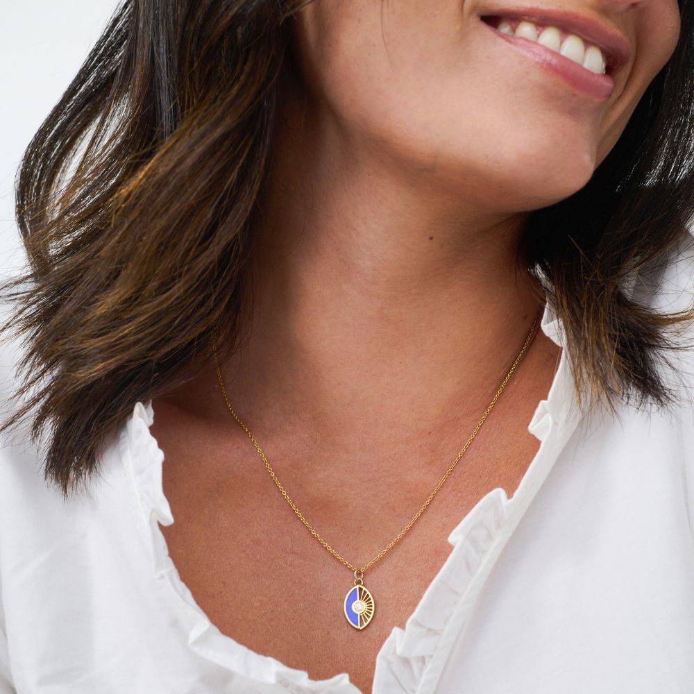Diamond Evil Eye Necklace in Gold Vermeil-4 Diamond Evil Eye Necklace in Gold Vermeil-4 product photo