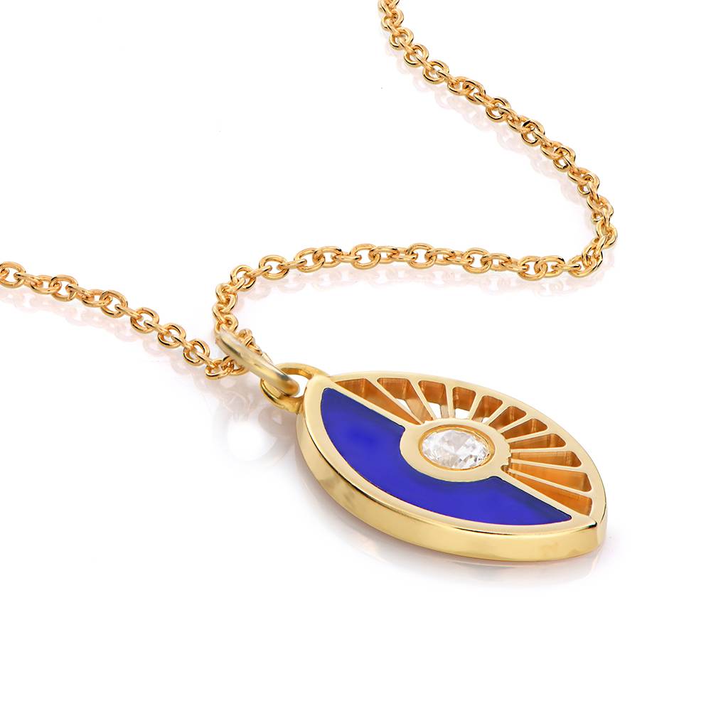 Diamond Evil Eye Necklace in Gold Vermeil-2 Diamond Evil Eye Necklace in Gold Vermeil-2 product photo
