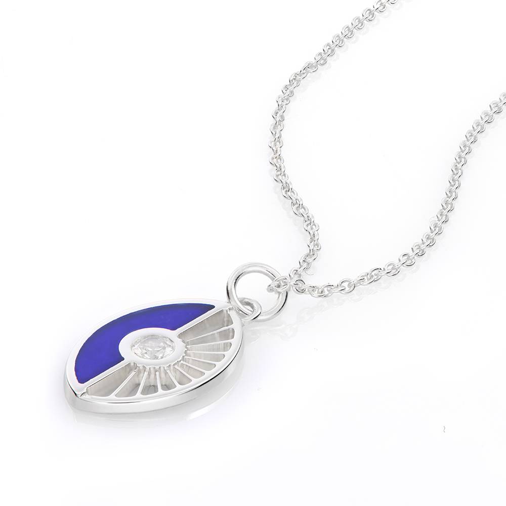 Diamond Evil Eye Necklace in Sterling Silver-2 Diamond Evil Eye Necklace in Sterling Silver-2 product photo