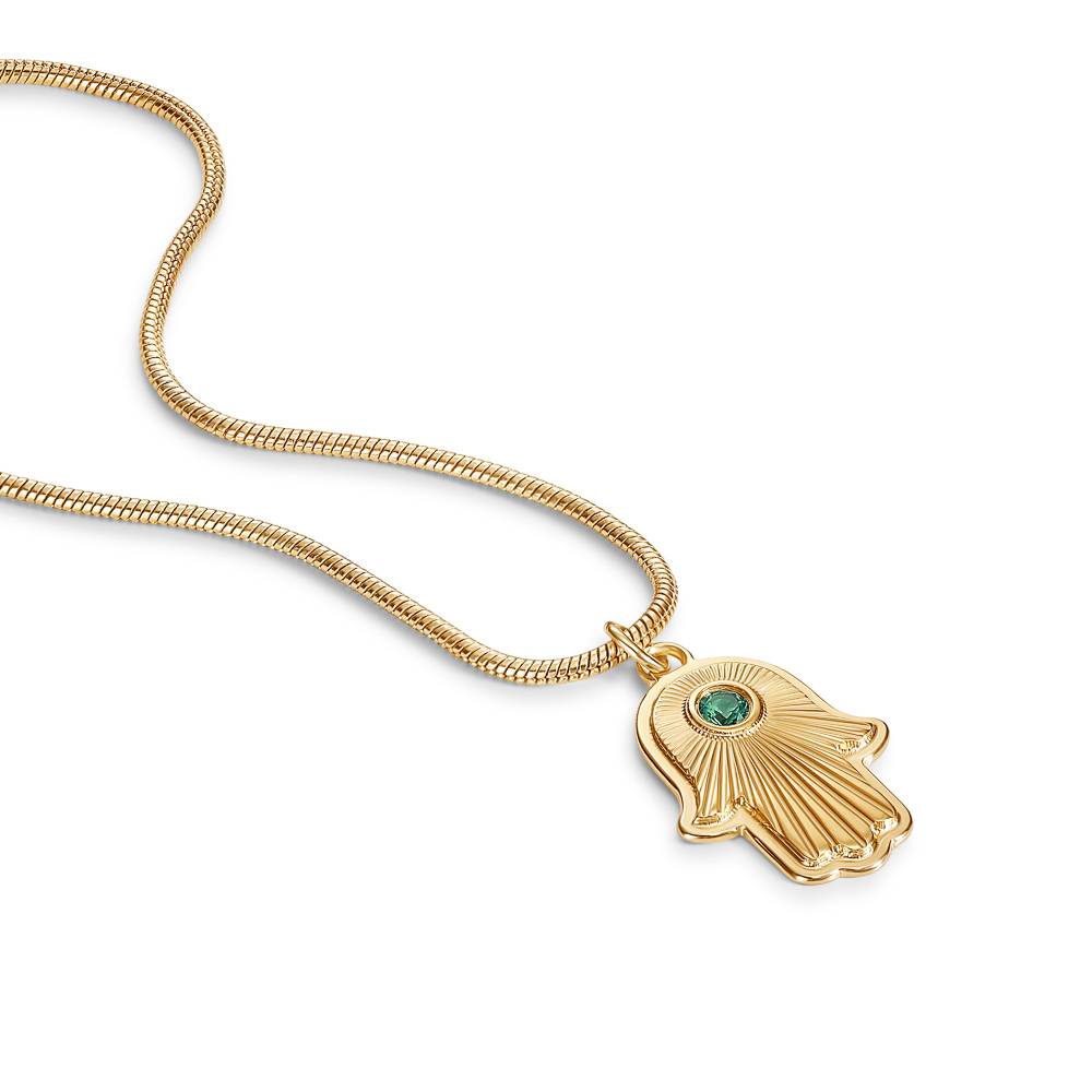 Hamsa Light Pendant with Custom Gemstone In Gold Plating-2 product photo
