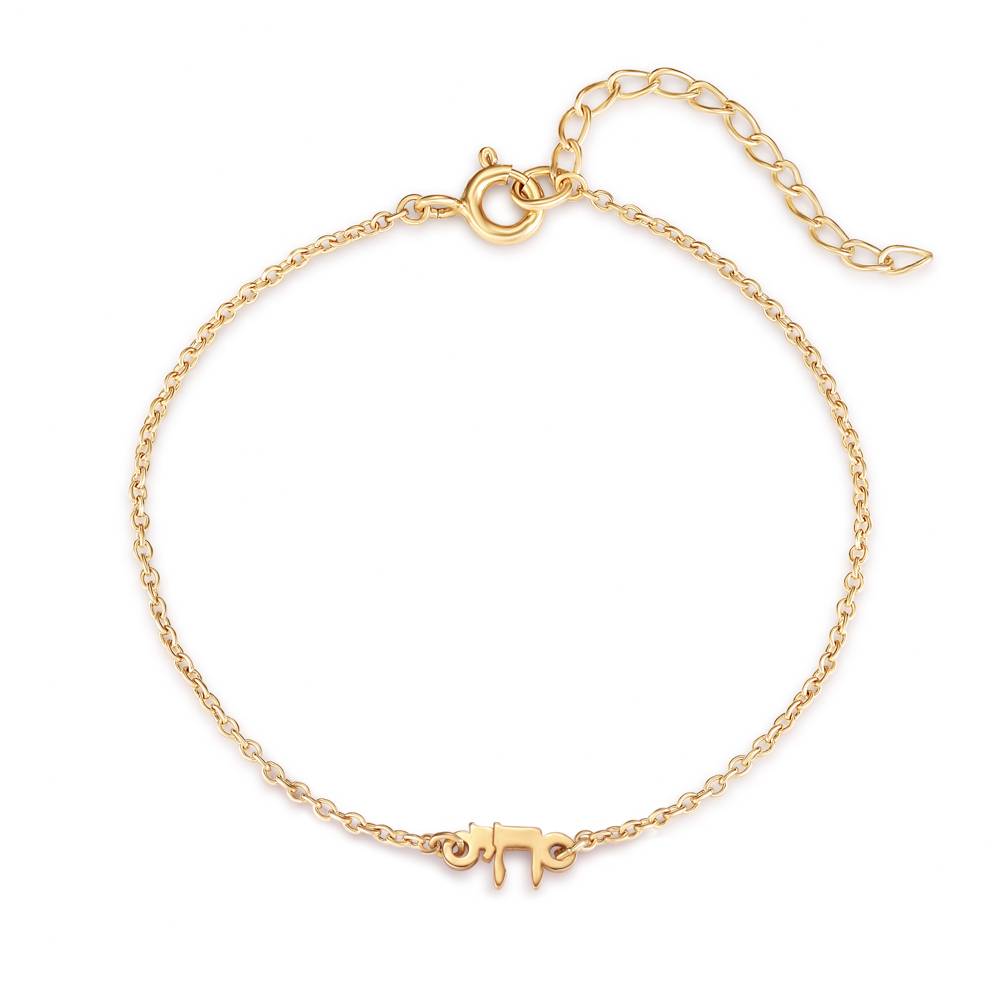 Hebrew Chai Bracelet/Anklet in Gold Plating-1 Hebrew Chai Bracelet/Anklet in Gold Plating-1 product photo