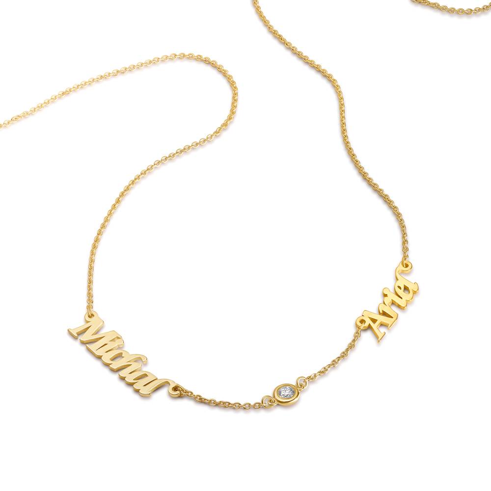 Heritage English Name Necklace in 10K Yellow Gold and 0.05CT Diamond-2 product photo