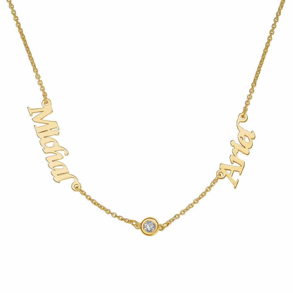 Heritage English Name Necklace in 10K Yellow Gold and 0.05CT Diamond-1 product photo