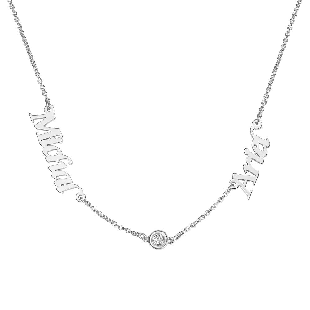 Heritage English Name Necklace in 925 Sterling Silver and 0.05CT Diamond-1 product photo
