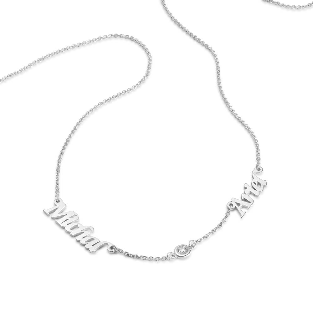 Heritage English Name Necklace in 925 Sterling Silver and 0.05CT Diamond-2 product photo
