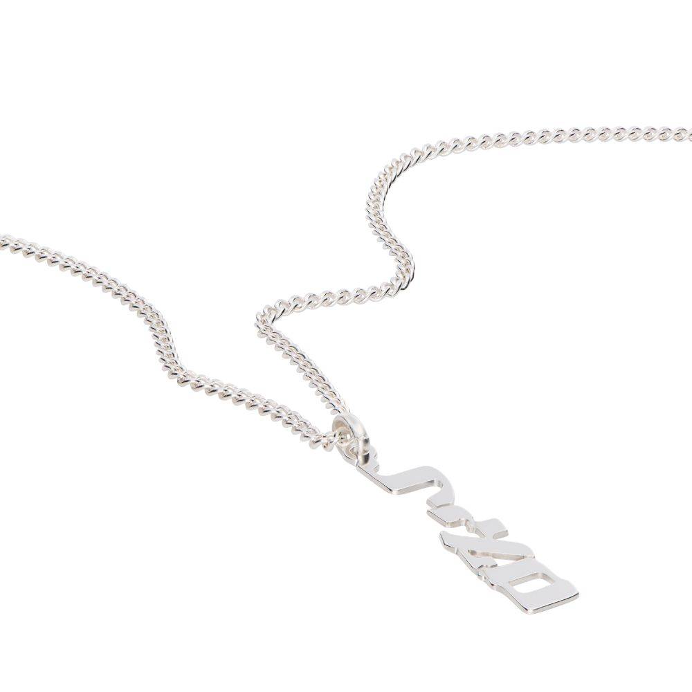 Men's Vertical Hebrew Name Necklace in Sterling Silver-1 product photo