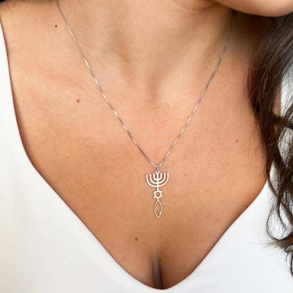Messianic Seal Necklace in Silver-4 Messianic Seal Necklace in Silver-4 product photo