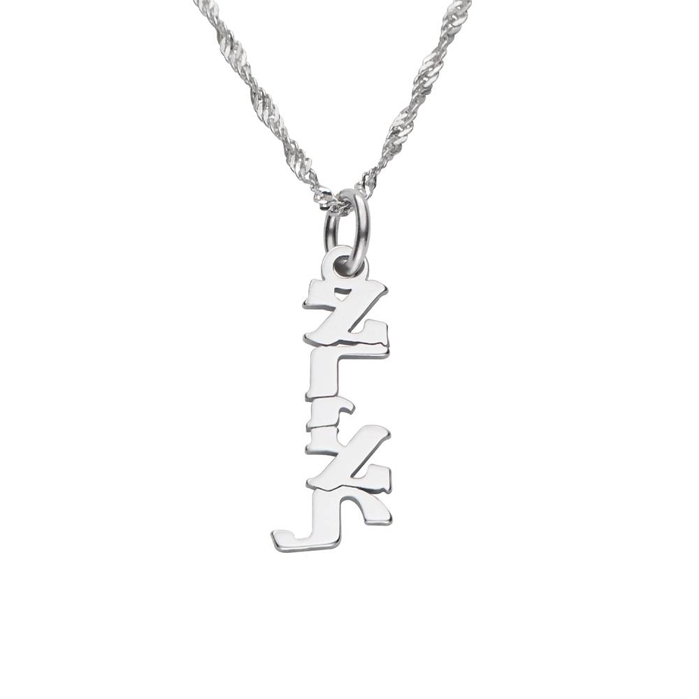 Mini Hebrew Name Drops in 14K White Gold-3 product photo