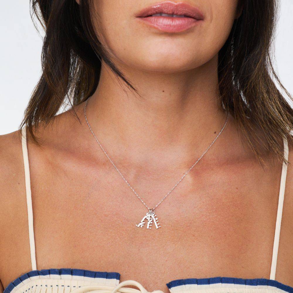 Mini Hebrew Name Drops in 14K White Gold-1 product photo