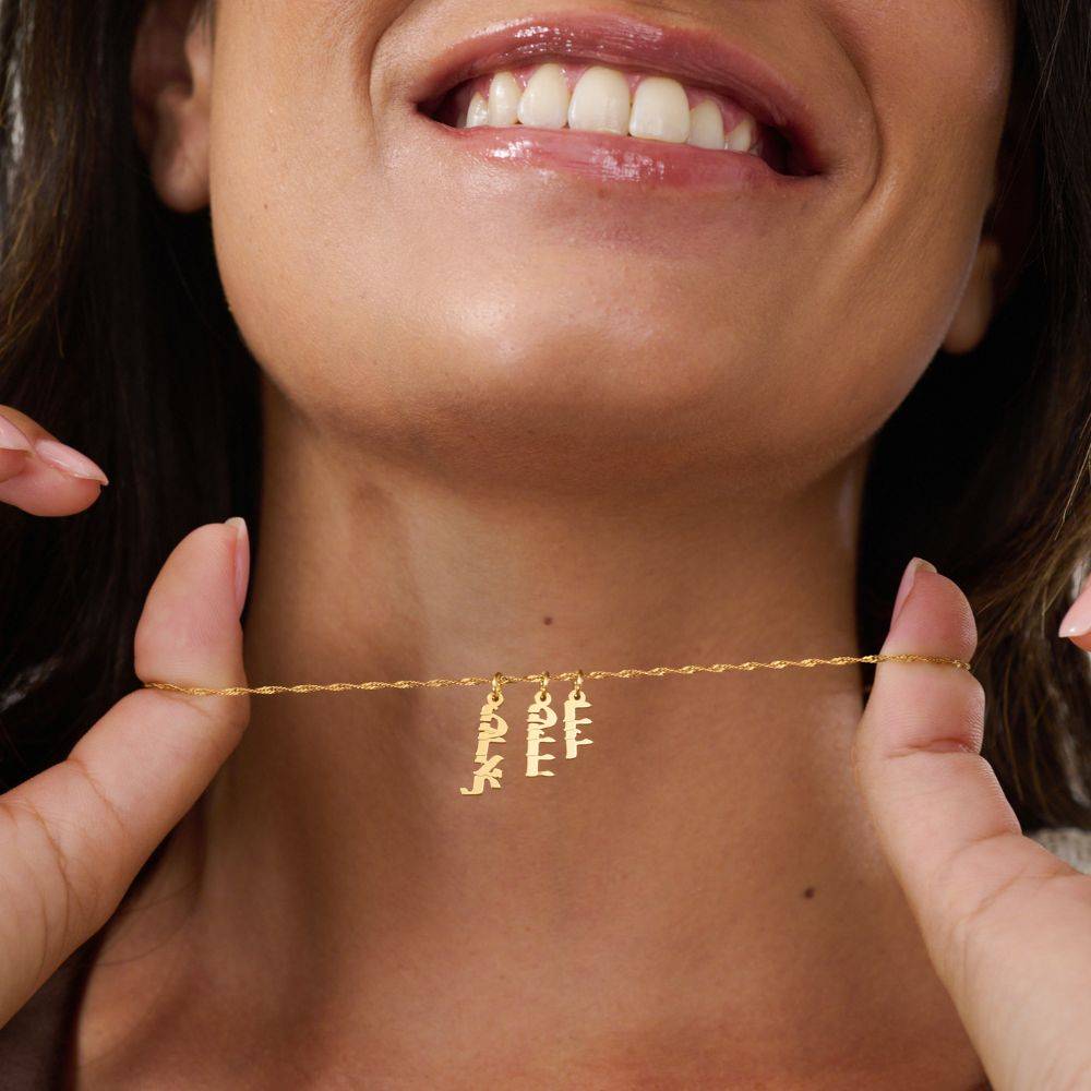 Mini Hebrew Name Drops in Gold Vermeil-5 Mini Hebrew Name Drops in Gold Vermeil-5 product photo