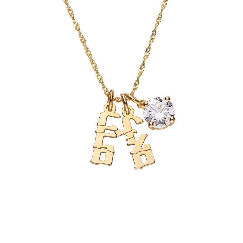 Mini Hebrew Name Drops in Gold Vermeil with 1CT Diamond-2 product photo