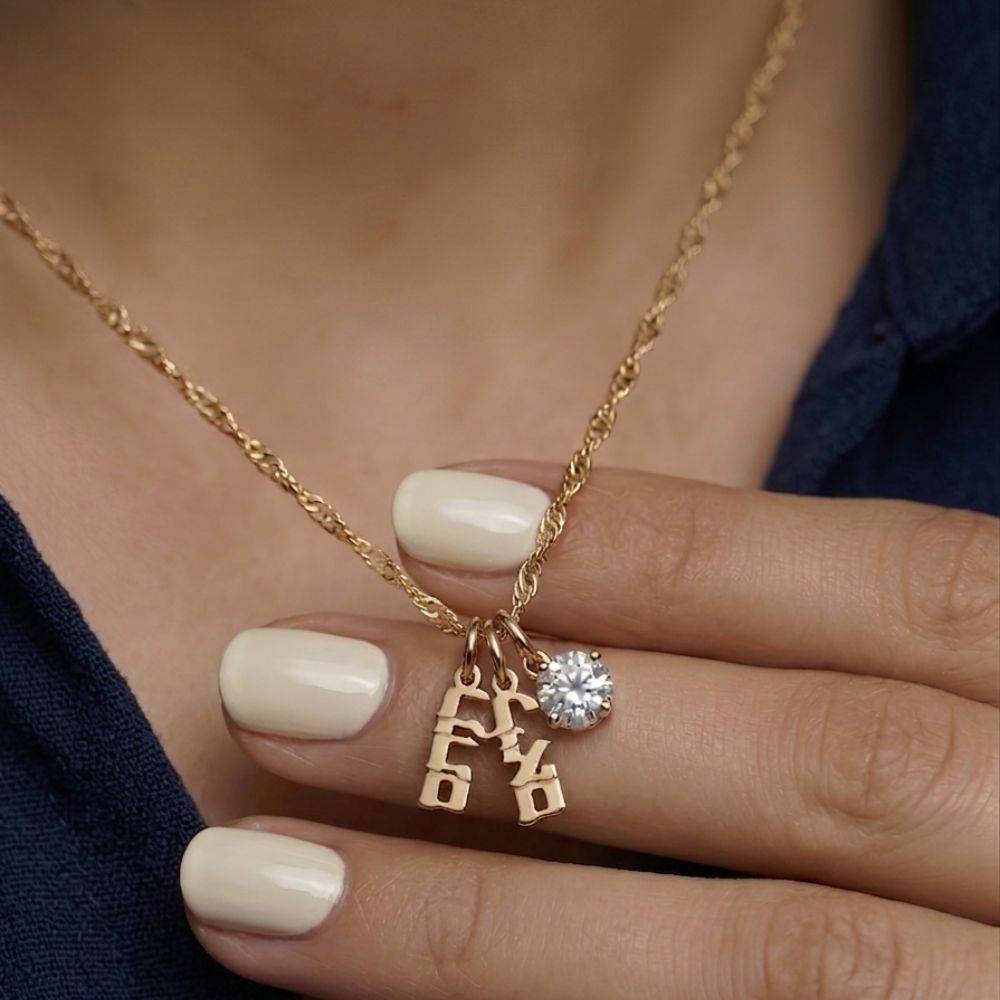 Mini Hebrew Name Drops in Gold Vermeil with 1CT Diamond-3 product photo