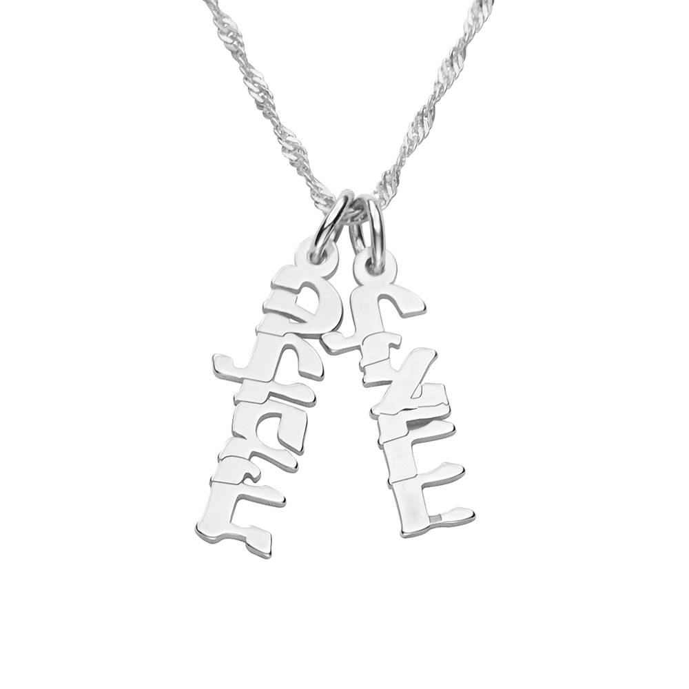 Mini Hebrew Name Drops in Sterling Silver-5 Mini Hebrew Name Drops in Sterling Silver-5 product photo