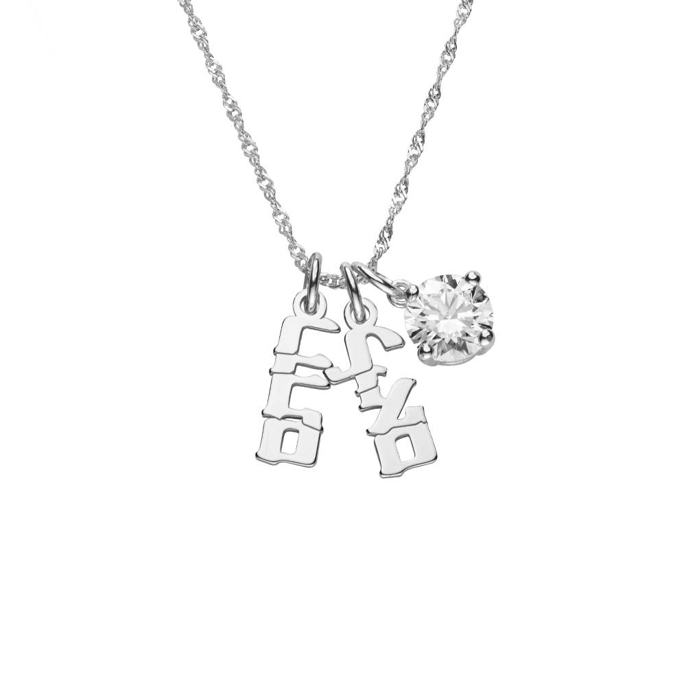 Mini Hebrew Name Drops in Sterling Silver with 1CT Diamond-1 product photo