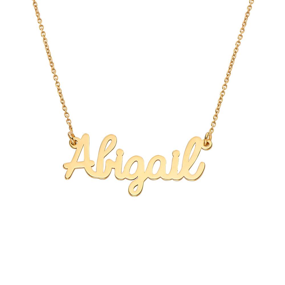 English Cursive Name Necklace in 14K Solid Yellow Gold-1 product photo