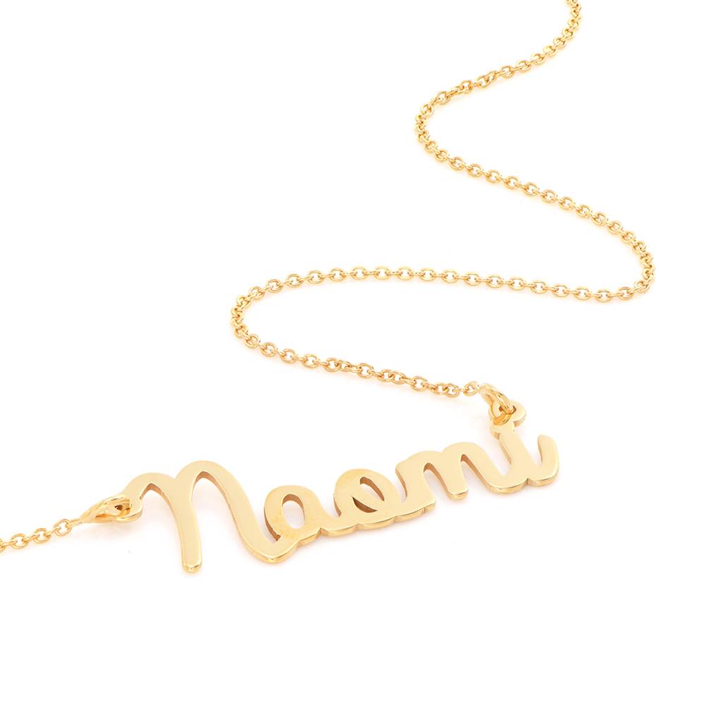 English Cursive Name Necklace in Gold Vermeil-2 product photo