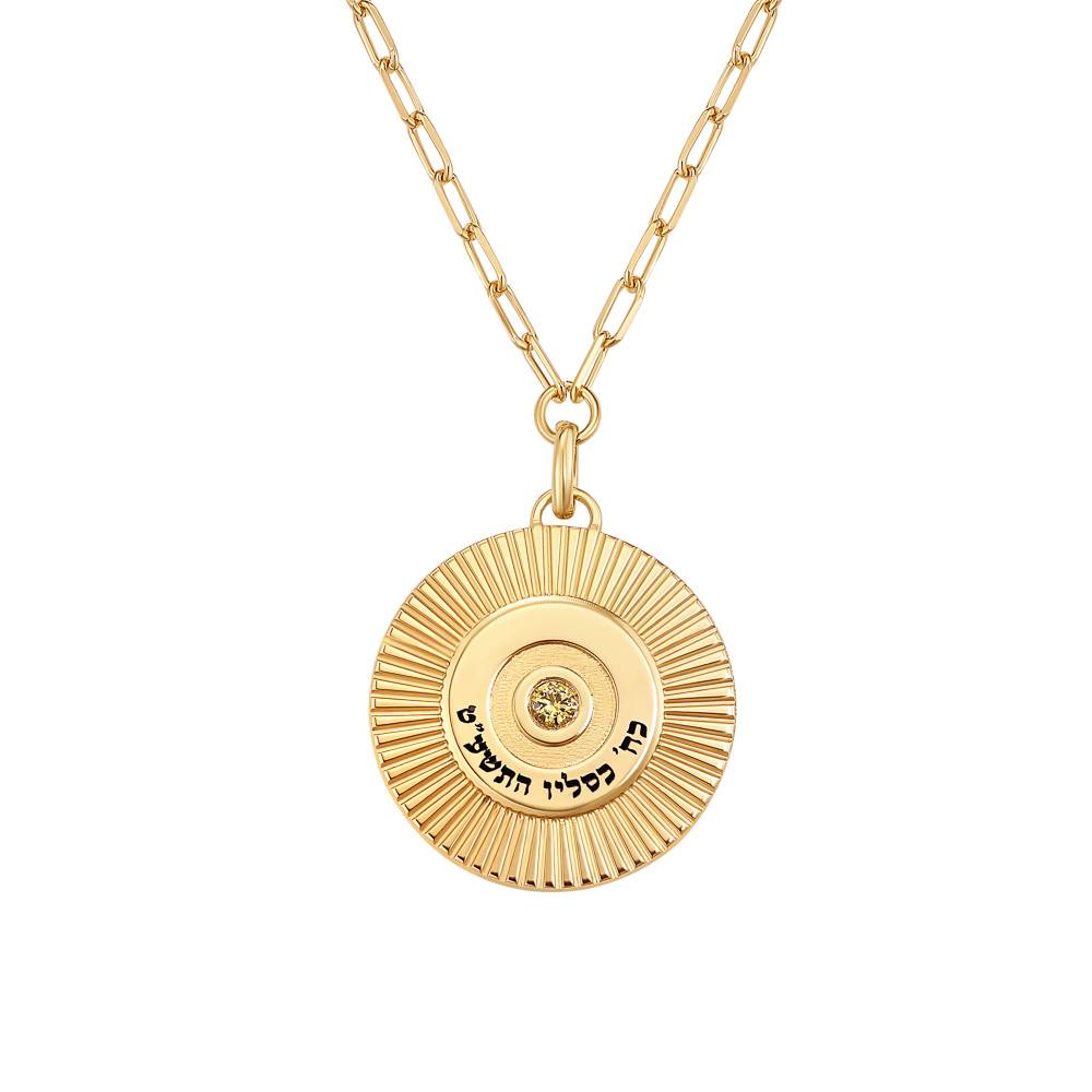 Personalized Light Pendant with Gemstone In Gold Plating-1 product photo