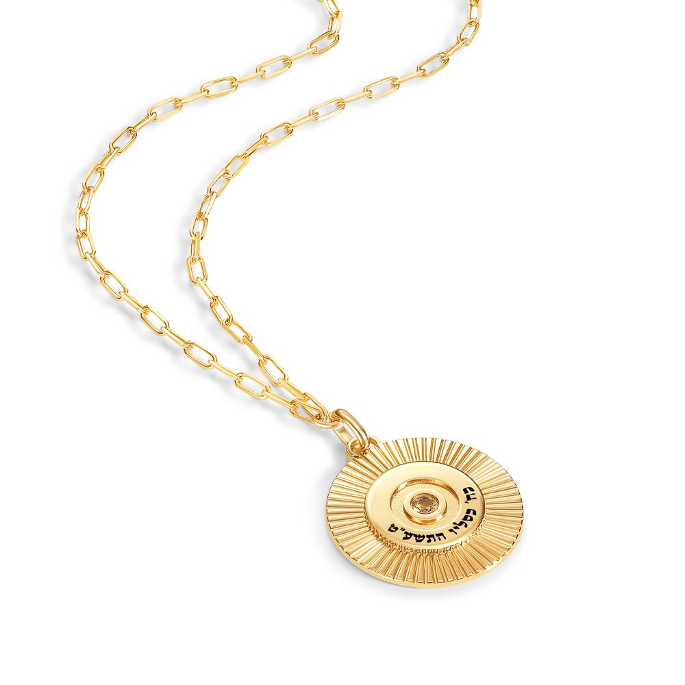 Personalized Light Pendant with Gemstone In Gold Plating-2 product photo