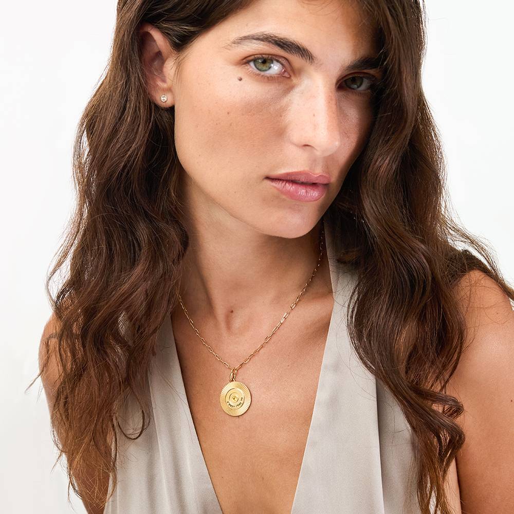 Personalized Light Pendant with Gemstone In Gold Plating-6 product photo