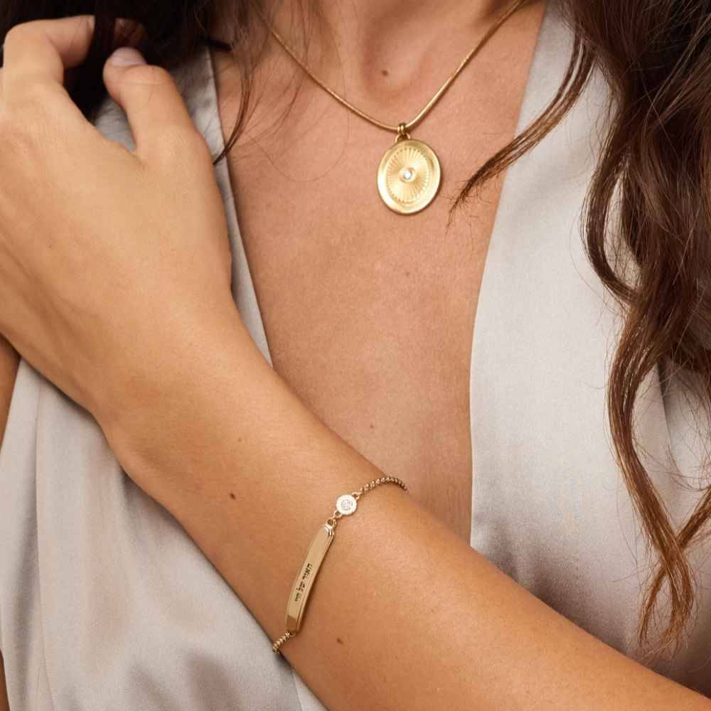 Personalized Radiant Bar Bracelet In Gold Plating-2 product photo