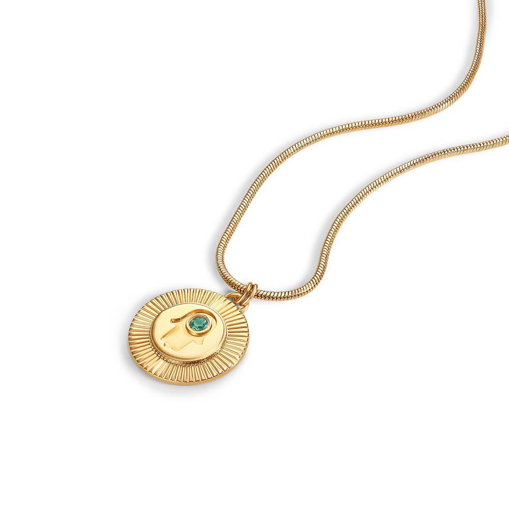 Radiant Hamsa Pendant with Gemstone in Gold Vermeil-2 product photo