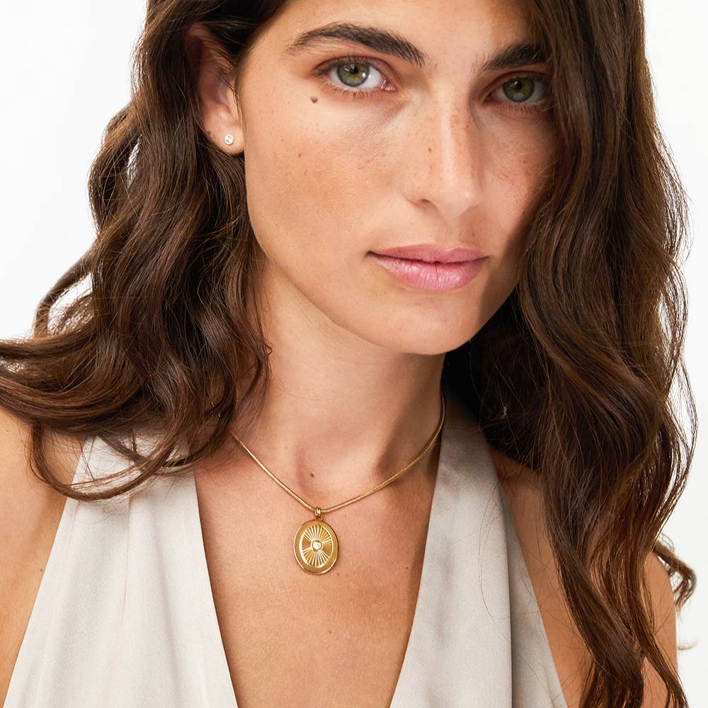 Radiant Kabbalah Pendant with Gemstone In Gold Plating-6 product photo