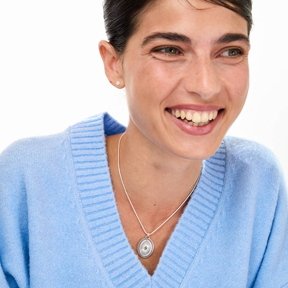 Radiant Kabbalah Pendant with Gemstone In Silver-6 product photo