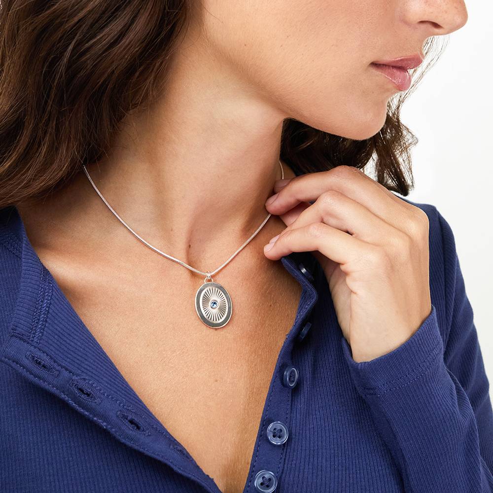 Radiant Kabbalah Pendant with Gemstone In Silver-2 product photo