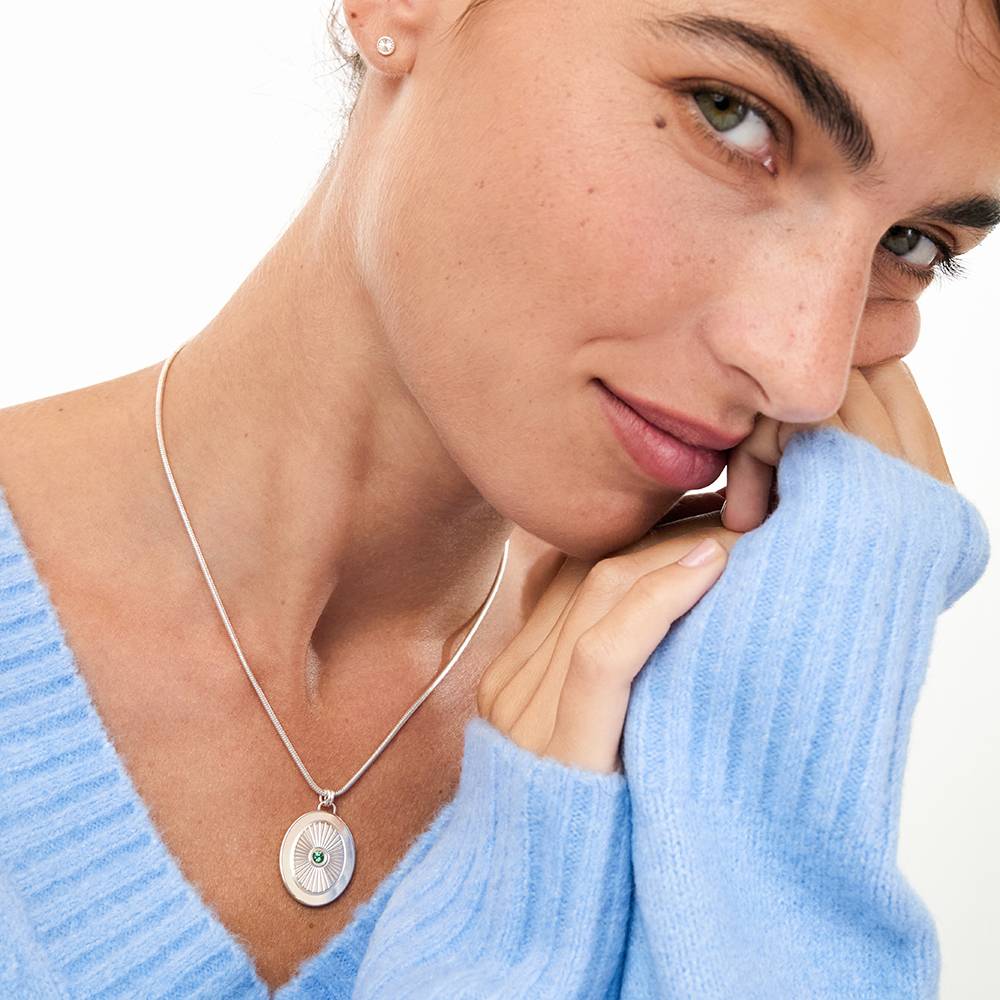 Radiant Kabbalah Pendant with Gemstone In Silver-7 product photo