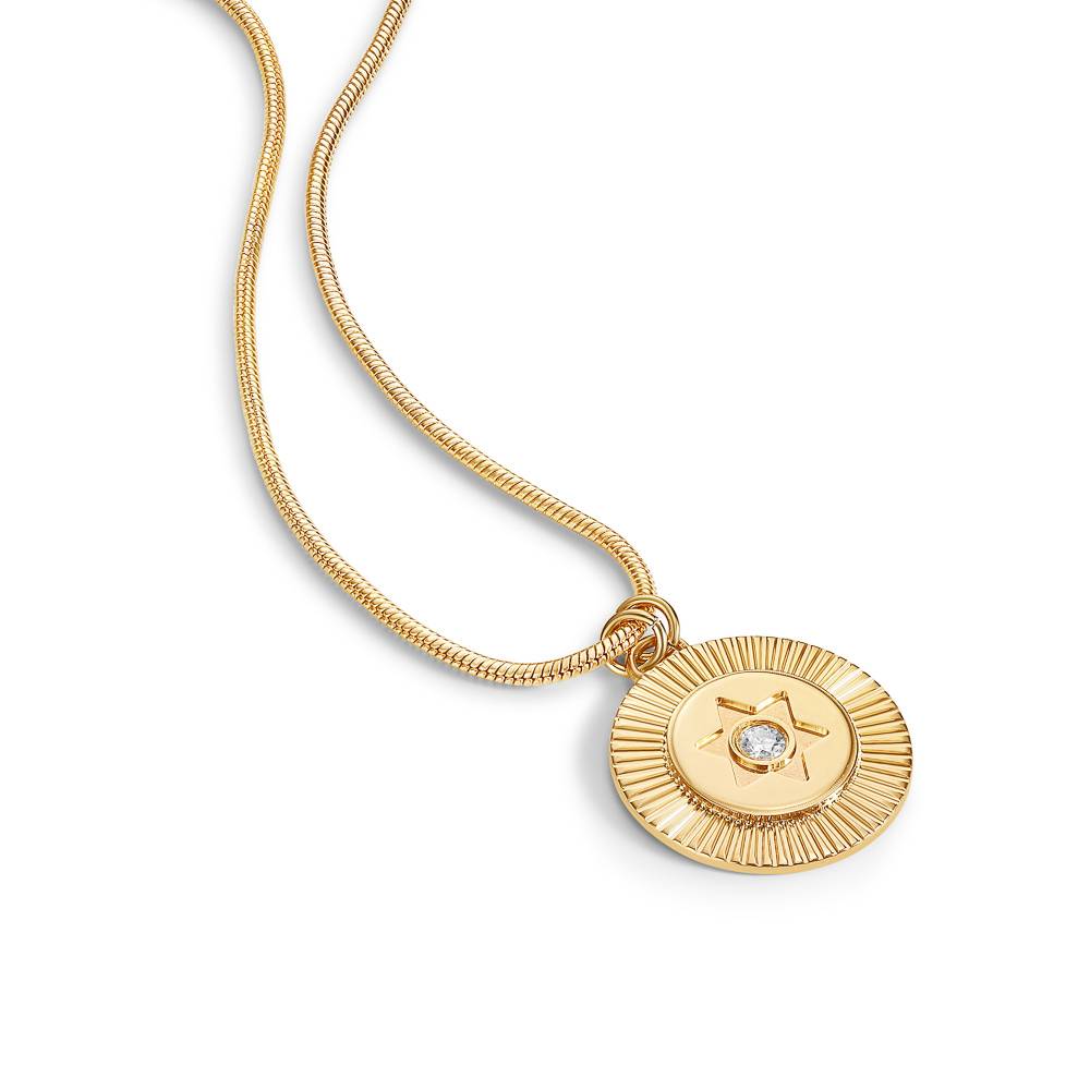 Radiant Star Of David Pendant with Gemstone in Gold Plating-2 product photo