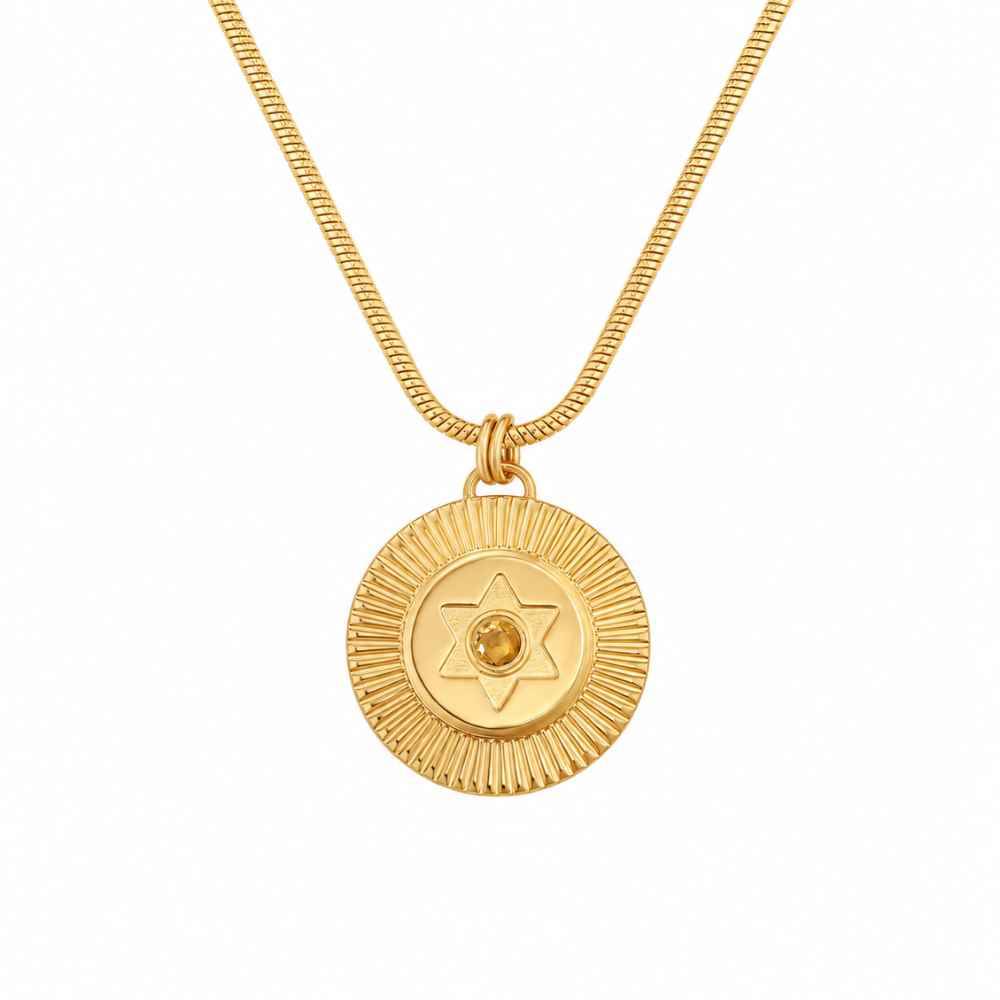 Radiant Star Of David Pendant with Gemstone in Gold Vermeil-1 product photo