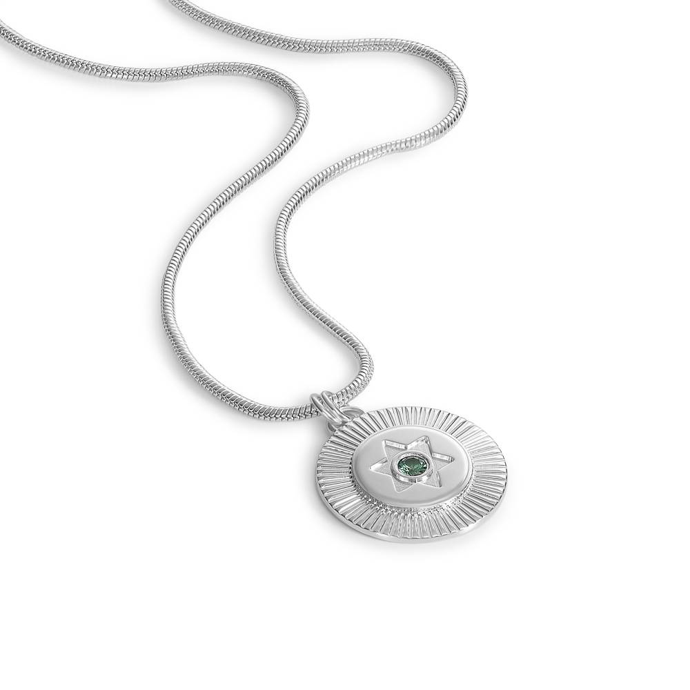 Radiant Star Of David Pendant with Gemstone in Silver-3 product photo