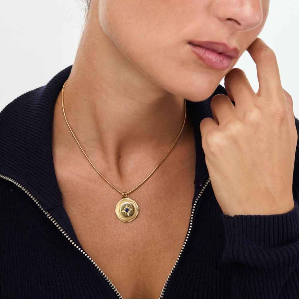 Radiant Starlight Pendant with Gemstone in Gold Vermeil-5 product photo