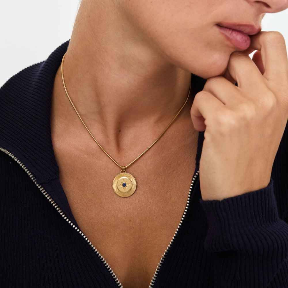 Radiant Starlight Pendant with Gemstone in Gold Vermeil-6 product photo