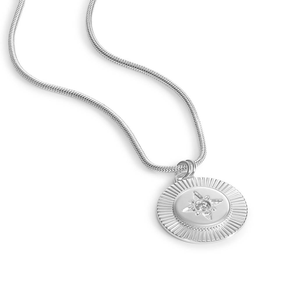 Radiant Starlight Pendant with Gemstone in Silver-2 product photo